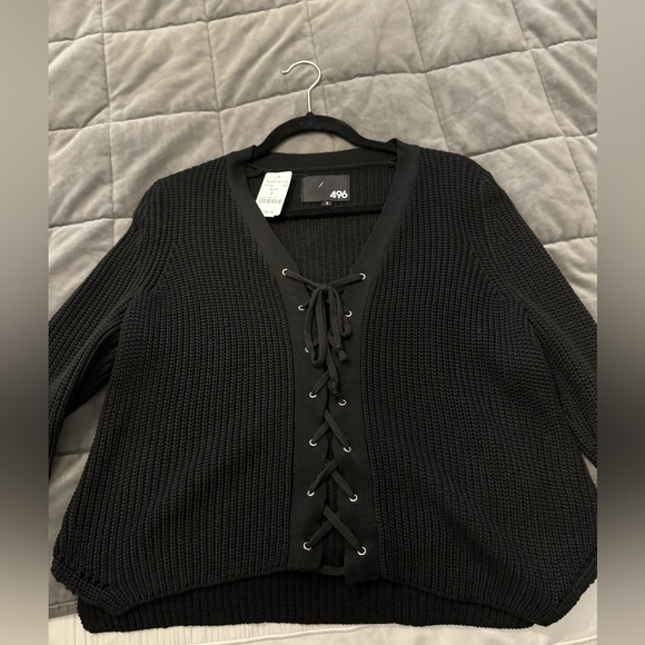 Lace Up Knit Sweater - Picture 7 of 8